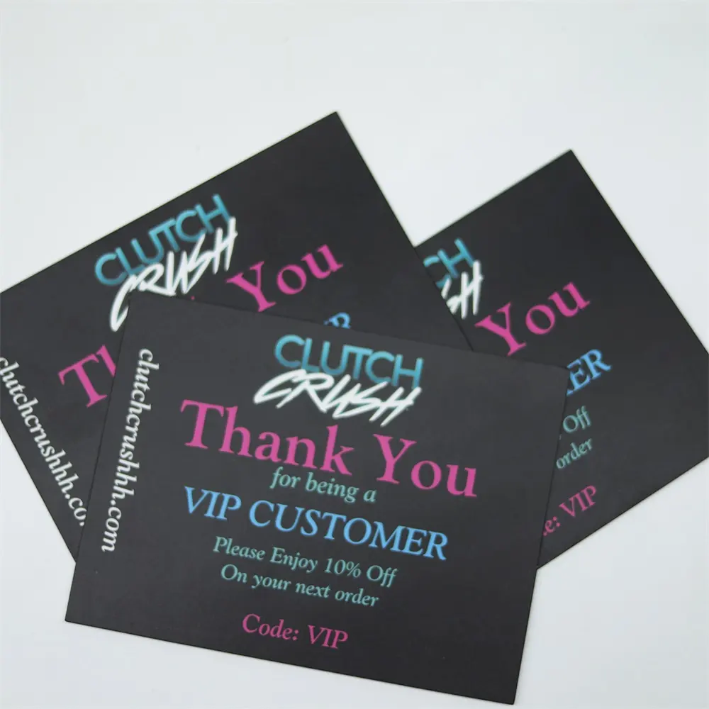 Tarjeta de agradecimiento de papel Kraft de buena calidad personalizada para tarjetas de regalo de cumpleaños de pequeñas empresas