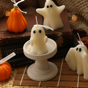 Ensemble de bougies parfumées en forme de fantôme pour Halloween, bougies décoratives atmosphériques, cadeau exquis pour la maison et les fêtes - Product Image 1