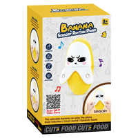 Jouet en peluche piano à rythme sensoriel banane, jeu musical interactif à induction corporelle, 2 piles AAA non incluses, pour enfants