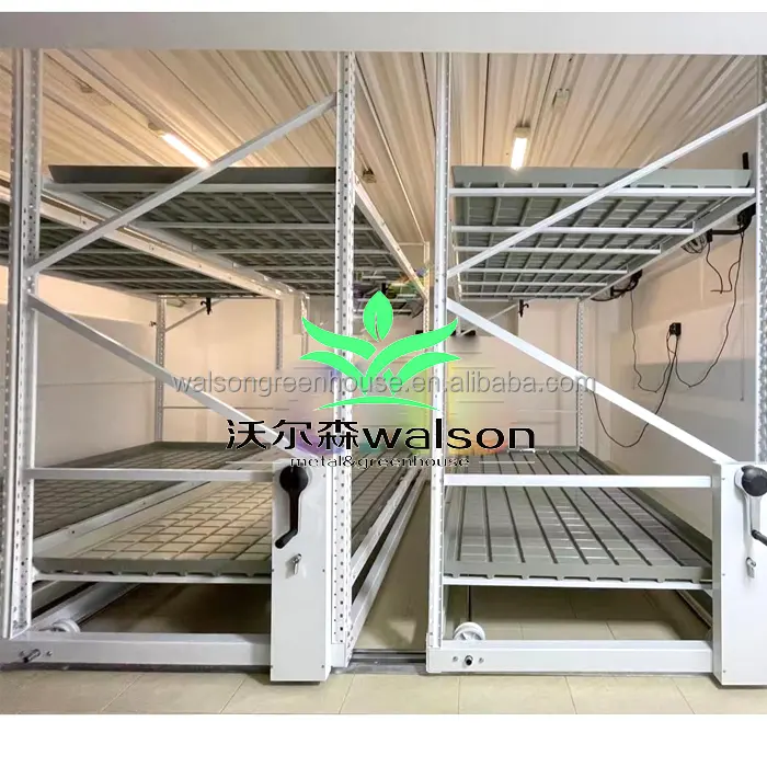 Cama de plántulas de cultivo vertical personalizada, estante de cultivo móvil vertical para plantas médicas