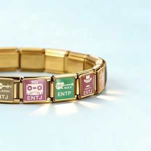 MBIT Diseño Original E o I Person Jewelry, Eslabón Italiano Compatible con Pulseras de Acero Inoxidable de 9mm, para Creación de Joyas DIY, Amuleto, Regalo de Joyería para Mujer y Hombre - Product Image 2