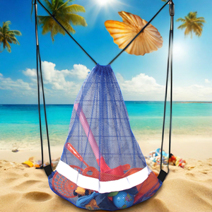 Grand sac à dos de plage pour enfants avec cordon de serrage pour la natation Sacs en maille de nylon pour la vente en gros <span class=keywords><strong>d</strong></span>'épicerie avec logo personnalisé - Product Image 1