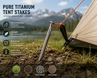 Piquets de tente en titane de qualité supérieure, accessoires de camping en plein air, légers, résistants à la corrosion, pour tentes, sols meubles