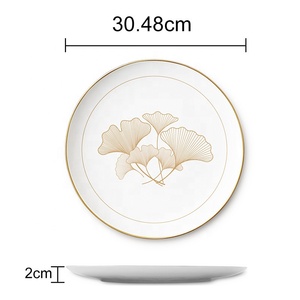 Hot Sale Luxury Bone China <b>Dinnerware</b> Sets Elegant Gold Rim Charger Plates with Round Pattern Wedding Table Decorations - Product Image 6