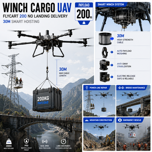 FlyCart 200 วินซ์ยกของอัจฉริยะสำหรับโดรน  ใช้สำหรับงานยกส่งของบนสะพาน สายไฟฟ้า งานออฟโรด งานกู้ภัยบนภูเขา และงานส่งของ - Product Image 1