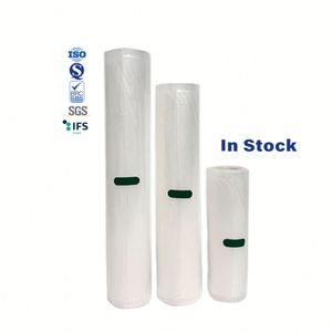 En Stock, rollo de sellador de alimentos al vacío PA PE transparente texturizado en relieve personalizado, bolsa de almacenamiento de pollo suave y brillante, rollos de grado alimenticio - Product Image 2