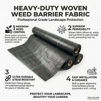 Matras Pengendali Gulma Pertanian Hitam Hijau PP Woven Tahan UV, Panjang Gulungan 100-200m, Lansekap Taman, Penanaman Pohon Kebun