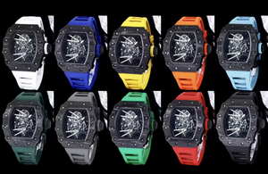 Montre-bracelet mécanique automatique squelette pour homme, boîtier barillet en fibre de carbone, modèle 35-01, tendance, vente chaude 2026, OEM - Product Image 6
