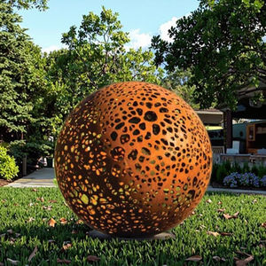 Gran jardín decorativo Corten acero oxidado esfera de <span class=keywords><strong>metal</strong></span> hueco - Product Image 4