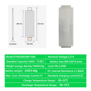 Batería de Celdas Tipo Bolsa Farasis LiFePO4 de Alta Capacidad y Alta Tasa de Descarga 3.21V 148Ah 91Ah 183Ah 187Ah P91A P148A P183B P187A para Montacargas y Sistemas de Almacenamiento de Energía (ESS) - Product Image 4