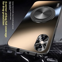Coque de téléphone magnétique rotative à 360 degrés anti-chute pour iPhone XS Max/XR, finition dorée brillante mate