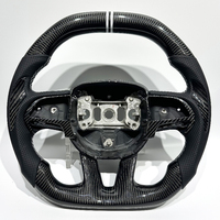 Produit personnalisé : Volant de voiture en fibre de carbone véritable noir brillant adapté à Dodge Challenger, Charger, Hellcat, SRT, JEEP