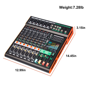 มิกเซอร์เสียงระดับมืออาชีพ TC8 8 แชนแนล ระบบเสียง คอนโซลมิกเซอร์ พร้อมเอฟเฟค DSP ตัวควบคุมเวที มิกเซอร์เสียงสำหรับดีเจ - Product Image 2