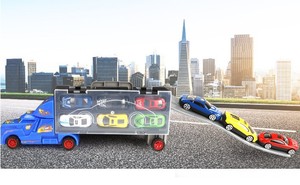 Kids Container Truck <strong>Toys</strong> with 6pcs Alloy Car Metal <strong>Toys</strong> Car Two Side Slide <strong>Trailer</strong> with Diecast Car - Product Image 5
