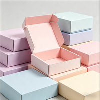 Boîte d'expédition ondulée à motif mignon style macaron pour accessoires de mode féminins, vente en gros