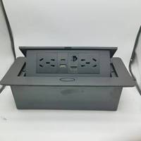 Prise de bureau escamotable de qualité supérieure, prise de table, noire, EU/UK/US, intégrée, 4 prises de bureau