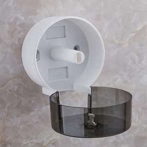 <span class=keywords><strong>Porte</strong></span>-<span class=keywords><strong>papier</strong></span> <span class=keywords><strong>toilette</strong></span> <span class=keywords><strong>mural</strong></span> rond, design moderne, mignon, en plastique, imperméable, <span class=keywords><strong>blanc</strong></span> et gris - Product Image 4