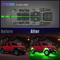 Vente en gros de feux de fond LED RGB étanches IP68 à 6 modules avec contrôle par application à distance pour UTV/SUV/Camion, accessoires automobiles universels