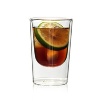Gobelet en verre borosilicate à double paroi, tasse à café isolée thermiquement transparente, verre à eau chaude et froide pour la maison