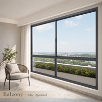 120er Serie Thermisch Getrennter Aluminium-Schiebefensterrahmen, Ultra-Schmales Sechsfach-Panoramadesign, 2,0mm Profil, OEM ODM
