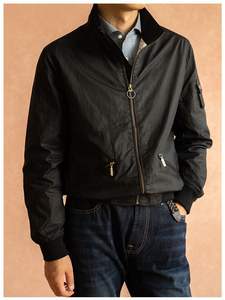 Blouson Bomber Homme BBR Vintage en Cuir Huilé et <span class=keywords><strong>Ciré</strong></span>, Résistant, <span class=keywords><strong>Occasion</strong></span>, Fermeture Éclair, Coupe-Vent, Col Montant, Hiver, Coton - Product Image 5