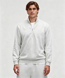 <span class=keywords><strong>Felpa</strong></span> con Zip <span class=keywords><strong>Blu</strong></span> Scuro Personalizzata OEM di Alta Qualità, Pullover in Pile di Cotone, Felpe Sportive da <span class=keywords><strong>Uomo</strong></span> con Zip Corta - Product Image 3