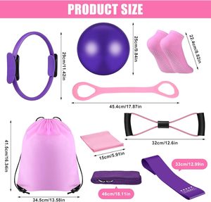 CZFIT 21 Pcs Pilates Set Includes Ball Yoga <b>Ring</b> <b>Stretching</b> Strap Resistance Bands Socks Women Pilates Equipment - Product Image 2