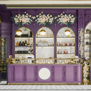 เฟอร์นิเจอร์ตกแต่งร้านกาแฟสมัยใหม่ ดีไซน์เคาน์เตอร์บาร์ RA10 เคาน์เตอร์บาร์กาแฟสำหรับขาย ตู้โชว์ร้านชานมไข่มุก - Product Image 1