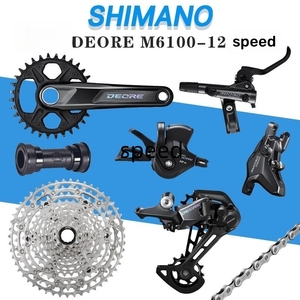 Grupo <span class=keywords><strong>SHIMANO</strong></span> <span class=keywords><strong>DEORE</strong></span> M6100, Palanca de Cambios, Cassette Trasero, Piñón, Cadena, Juego de Bielas 1x12 velocidades, Piezas de Pedalier para Bicicleta de Montaña - Product Image 2