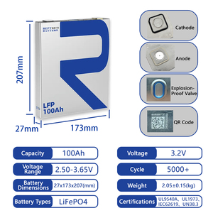 REPT Yepyeni 100Ah 3.2V Prizmatik LiFePO4 Pil Hücreleri Ev Tipi Pil Depolama Sistemi 5000 Döngü Ömrü Sertifikalı - Product Image 2