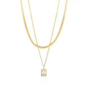 High Repurchase Rate Modern And Elegant In Trendy 18K Gold Plated Stainless Steel Healing Cute Necklace /