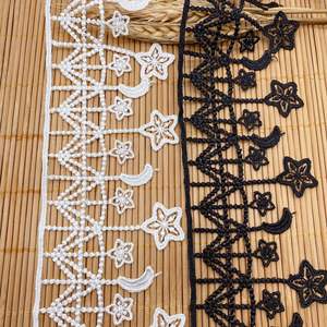 Tissus brodés en dentelle, 5/7CM de largeur, accessoires de vêtement à la mode, matériel à coudre pour robes ajourées, garniture étoiles, lait, <span class=keywords><strong>lune</strong></span>, - Product Image 2
