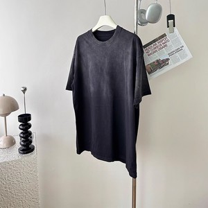 Camiseta Gris Degradado para Hombre, Premium, 100% Algodón, Cuello Redondo, Oversize, Lavada, Casual, Manga Corta, Estilo Urbano - Product Image 3