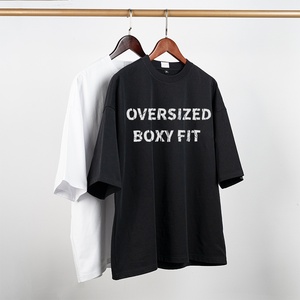 TKAN088 T-shirt lourd personnalisé 100% coton Logo personnalisé imprimé grande taille T-Shirt surdimensionné pour hommes poids personnalisé - Product Image 1