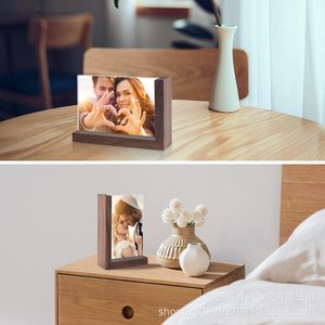 Solid Wood L Shaped Photo <b>Frame</b> Vertical Desktop Display Picture <b>Frame</b> For Living Room Bedroom - Product Image 1