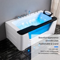 Baignoire de massage à cascade pour une personne avec panneau intelligent thermostatique et rideau d'eau en acrylique, directement de l'usine