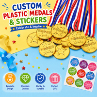 Vente flash - Médailles de sport personnalisées en plastique doré gravées - Design personnalisé pour enfants - Vente en gros - Marque Pinstar