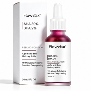 Serum Facial Flowziax de Ácido Glicólico y Ácido Salicílico <span class=keywords><strong>AHA</strong></span> <span class=keywords><strong>BHA</strong></span> de Marca Privada, Serum Facial Blanqueador, Iluminador y Exfoliante - Product Image 1