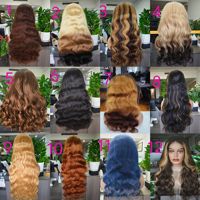 Perruque Lace Front courte coupe bob en cheveux Remy vietnamiens, marron doré clair, double tirage, sans colle