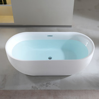 Baignoire ovale autoportante en acrylique, style minimaliste moderne, pour salle de bain moderne