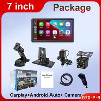 Monitor Mobil Portabel 7 Inch IPS, Proyeksi Layar Nirkabel, Carplay Android Auto dengan Kamera Mundur