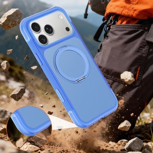 เคสโทรศัพท์แม่เหล็กแบบด้านสุดหรูสำหรับ iPhone 18 17 16 Pro Max พร้อมการปกป้อง 360 องศา °   ขาตั้งหมุนได้ ปุ่ม AI ฝาครอบกันกระแทกสี่มุม - Product Image 6