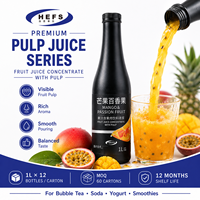 Fruitconcentraat met vruchtvlees, gekleurd, 1L flessen, 12-pack voor Bubble Tea, VS, MY, RU, groothandel, OEM