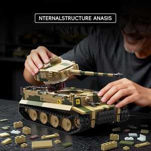 Nuevos Lanzamientos 2026: Tanque Alemán <span class=keywords><strong>Panzer</strong></span> VI <span class=keywords><strong>Tiger</strong></span> S33 de la Segunda Guerra Mundial, Vehículo Blindado Coleccionable, Bloques de Construcción para Adultos - Product Image 4