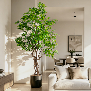 Arbre à Monnaie <span class=keywords><strong>Pachira</strong></span> Aquatica Artificiel Réaliste à Tronc <span class=keywords><strong>Tressé</strong></span>, en Plastique Écologique Résistant aux UV, 190cm/230cm, Décoration Intérieure/Extérieure - Product Image 3