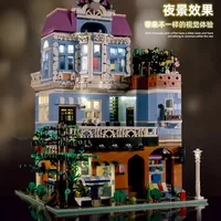 Mould King-16004 bloques de construcción, juguetes de ensamblaje, vista de calle, cafetería, modelo de ciudad, juegos de bloques de construcción