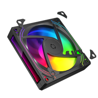 ESGAMING-Ventilateurs de boîtier de PC de jeu ARGB durables de 120mm, avec prisme hydraulique noir, ventilateur de CPU et refroidissement pour ordinateur de bureau