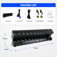 Barra de Luz LED Lineal Móvil RGBW 4 en 1 de 12 Piezas * 60W 3-30 °   Iluminación de Escenario DMX512 con Ángulo de Zoom Ajustable y Efecto Estroboscópico IP20
