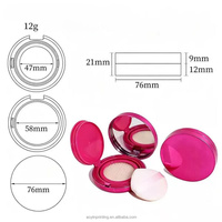 Vente en gros : Étui vide pour échantillon de fond de teint BB crème, 12g, rose électroplaqué, avec coussinet intérieur remplaçable