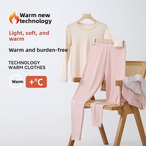 <span class=keywords><strong>Pigiama</strong></span> <span class=keywords><strong>Termico</strong></span> da Donna Autunno/Inverno in Tessuto Trapuntato Acrilico, Felpato e Riscaldato, Elasticizzato e Traspirante - Product Image 2
